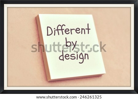 Text different by design on the short note texture background