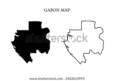 Gabon region country map vector