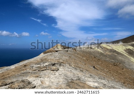 Pantelleria volcano landscape with fumaroles