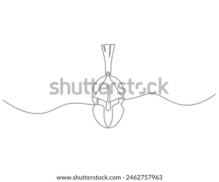 Continuous one line drawing of Sparta helmet. One line drawing illustration spartan helmet of roman warrior. Ancient greek warrior concept continuous line art. Editable outline.
 Royalty-Free Stock Photo #2462757963