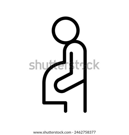 Pregnant woman icon in thin line style. Vector illustration graphic design