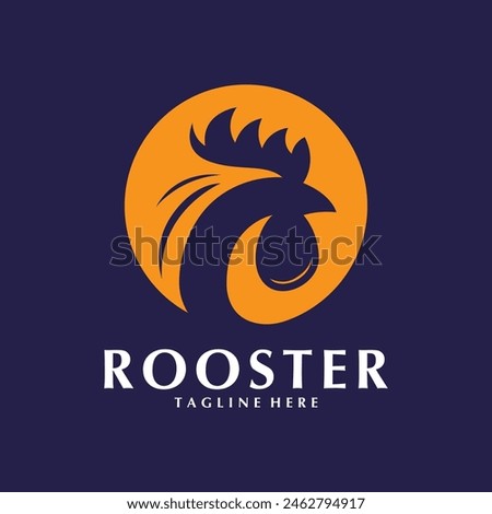 Abstract Chicken Head Logo Design. Vector Rooster Head Symbol.