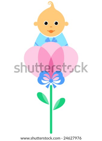 Little boy in the flower.