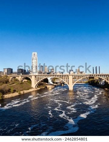 View of downtown Minneapolis from the Northern Pacific Bridge number 9