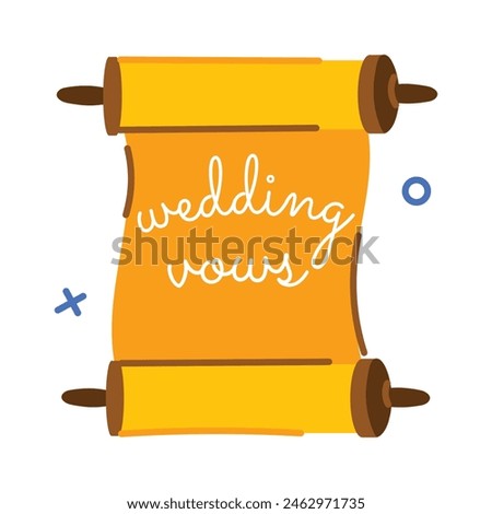 Check this flat sticker of wedding vows  Royalty-Free Stock Photo #2462971735