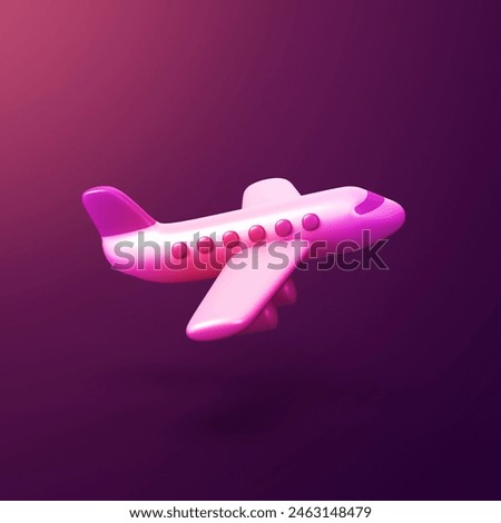 airplane - stylized 3d CGI icon object, Not gen Ai. 3D Illustration
