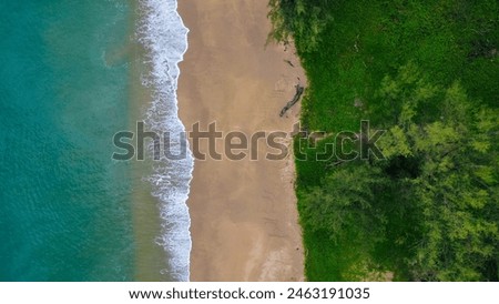 Lonely beach in Thailand seen from above
