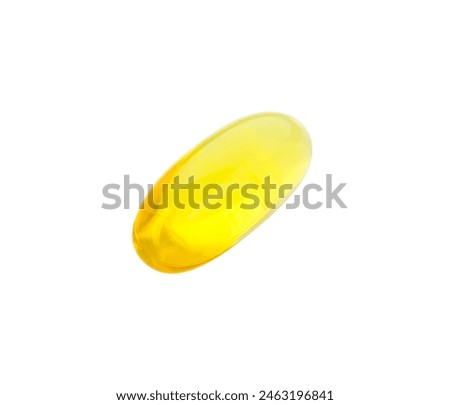 One vitamin capsule isolated on white. Health supplement
