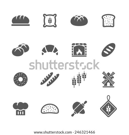 Bakery/ bread icons set. Royalty-Free Stock Photo #246321466