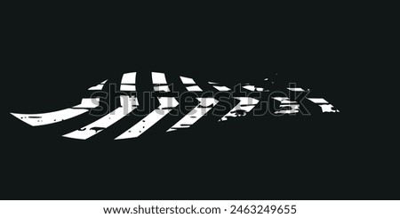 Auto tire tread grunge element. Car and motorcycle tire pattern, wheel tire tread track. Black tire print.