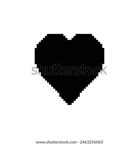 Set of hearts love on a white background. Old Vector illustration in flat style.