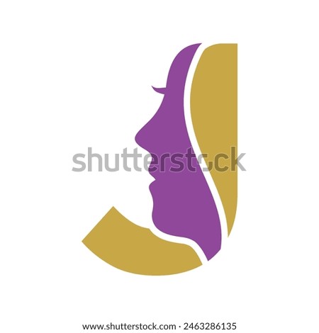 Initial Beauty Logo combine with letter J vector template