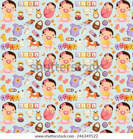 Baby Girl Pattern Background