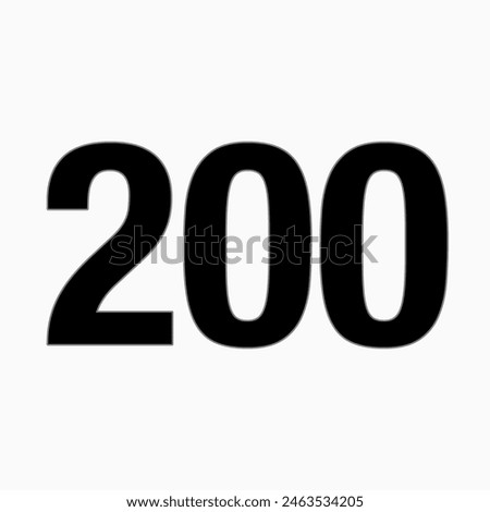 200 NUMBER SIMPLE CLIP ART ILLUSTRATION