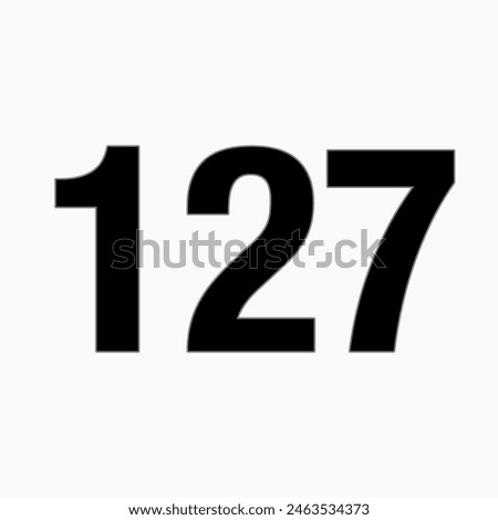 127 NUMBER SIMPLE CLIP ART ILLUSTRATION