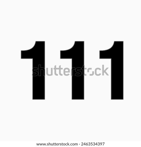 111 NUMBER SIMPLE CLIP ART ILLUSTRATION