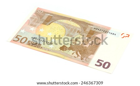 50 euro banknote  isolated on white