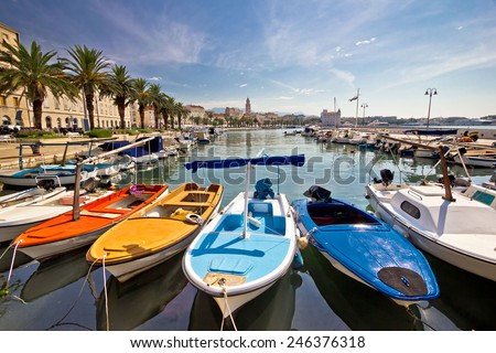 City of Split colorful harbor view, Dalmatia, Croatia Royalty-Free Stock Photo #246376318