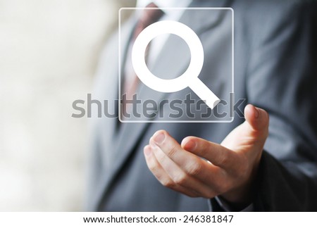 Search magnifier business online loupe icon communication