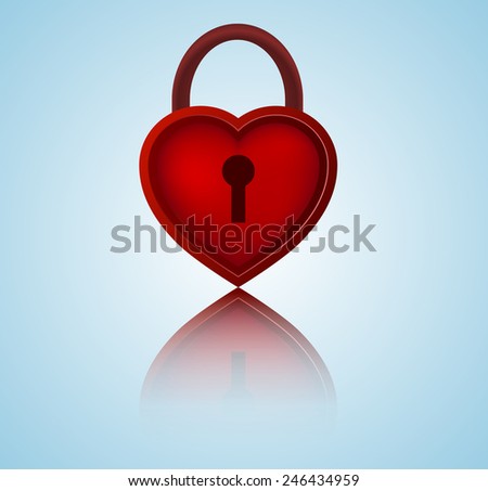heart lock on a blue background (Valentine's Day)