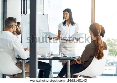 Female person, business and diversity in boardroom for meeting or presentation, manager or leader with collaboration. Woman, colleagues and office for planning or teamwork, discussion for strategy