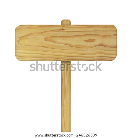 Wooden sign isolated on white