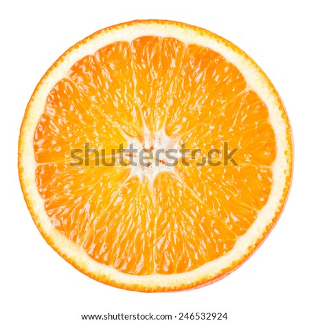 Orange slice isolated on white background Royalty-Free Stock Photo #246532924