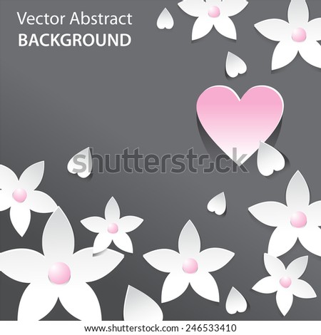 Vector backgroung with a paper flowers