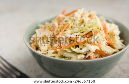 Freshly Made Coleslaw in Bowl Royalty-Free Stock Photo #246557158