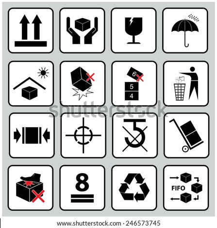 Set Of Packaging Symbols This Side Up Handle Royalty Free Stock Vector Avopix Com