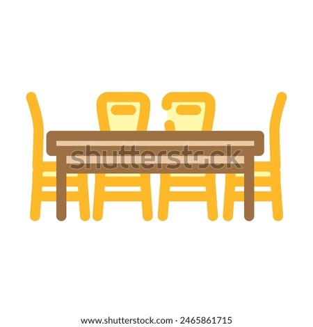 dining set outdoor furniture color icon vector. dining set outdoor furniture sign. isolated symbol illustration