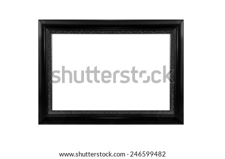 wood old frame on white background black color