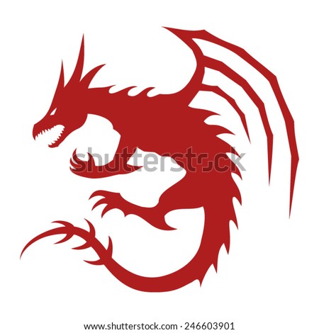 Year of the dragon flat vector icon