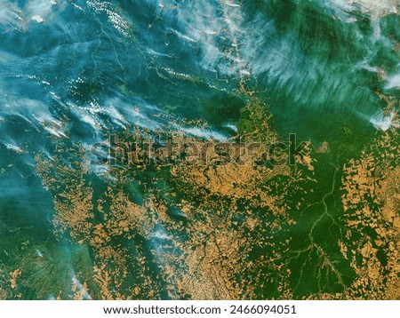 Fires in the Southeast Amazon. . Elements of this image furnished by NASA.