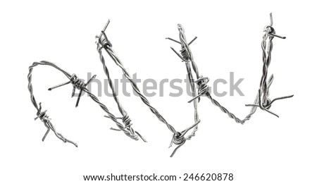 Barbed wire isolated on a white background Royalty-Free Stock Photo #246620878