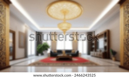 Blurred abstract background of the islamic interior ornament
