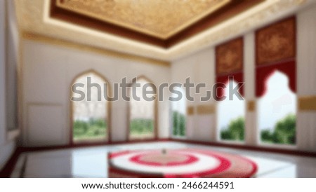 Blurred abstract background of the islamic interior ornament