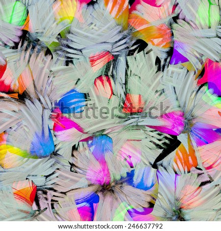 Exotic Colorful and White Background Texture made of Beautiful Orange Gull Butterflies