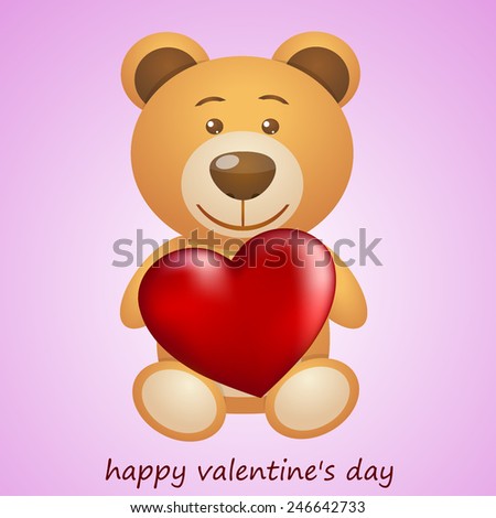 Teddy bear with heart in hands (Valentine's Day)