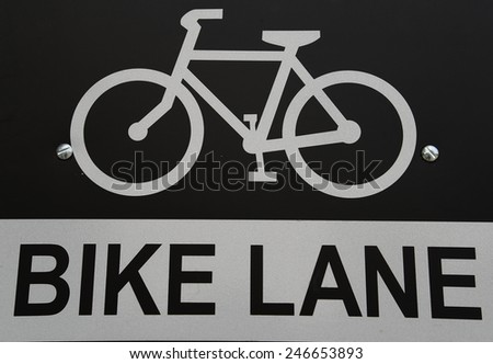 Bike Lane Street Sign Closeup Photo