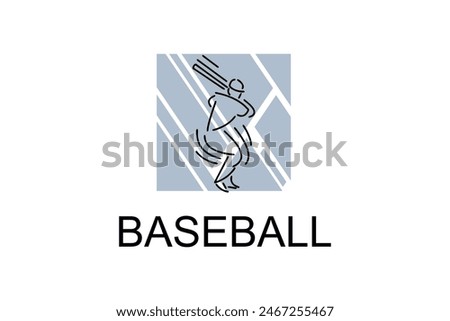 Baseball player vector line icon. batter and ball logo, equipment sign. sport pictogram illustration