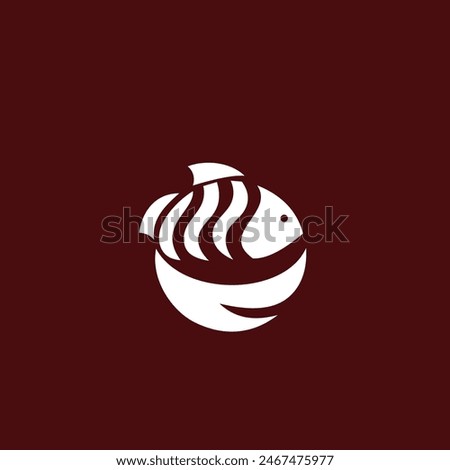 minimalist fish logo design forming a circle
