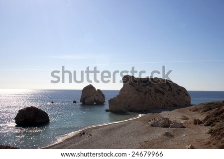 The legendary Rock of Aphrodite in Cyprus. Where the goddess is meant to have risen from the sea