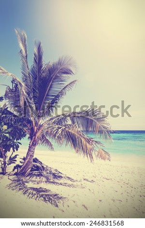 Vintage filtered picture of tropical beach. Koh Lipe in Thailand.