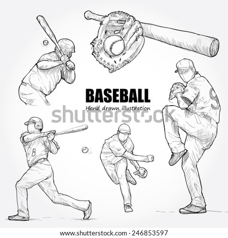 Illustration of Baseball. Hand drawn.
