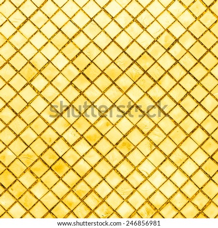 Gold mosaic tiles background