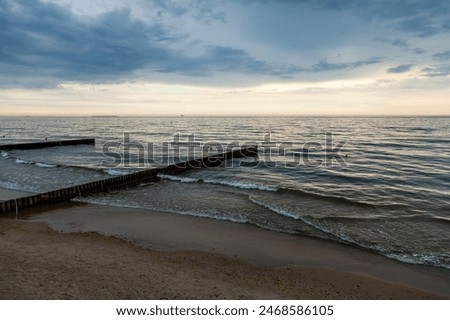 Scenic sunset sea landscape.  dramatic sky and horizon at sunset time