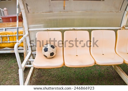 soccer ball on seat 