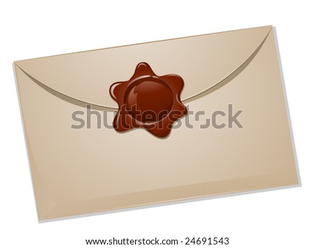 Envelope with Wax Seal - Vector