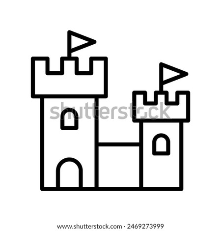 Castle  Palace icon in thin line style Vector illustration graphic design